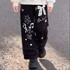 Conjunto de dos piezas versátil para niñas estilo coreano, top de cuadros patchwork con cuello para primavera y otoño con elegante ribete de encaje y pantalones casuales