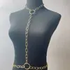 Europa y Estados Unidos cadena de cintura cruzada nueva joyería personalidad cadena de cuerpo de anillo simple Cadena de cuello multicapa sexy para mujer cadena de ropa