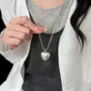 Colar de resina com zircônia em formato de coração, flor, estrela, geométrico estilo coreano, corrente para suéter de luxo leve, acessório moderno e elegante