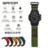 Reloj Electrónico Sanda Moda Trendy Juventud Esfera Grande Doble Pantalla 50m Resistente al Agua Luminoso Cronometraje Reloj Electrónico