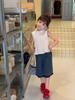 Chal de Estilo Vacacional Dulce con Cuello Alto de Encaje para Niñas Aimobebbe Verano Niños Estilo Coreano sin Mangas