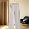 Pantalones de Primavera y Otoño para Mujer, Pantalones Versátiles de Pierna Ancha de Cintura Alta, Nuevo Estilo para Mujeres de Mediana Edad y Mayores, Elegantes Pantalones de Moda Rectos Sueltos