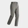 Pantalones largos casuales rectos para hombre, versátiles para el trabajo y el aire libre, forro polar, semi-elásticos, de la nueva colección de otoño
