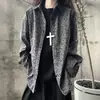 Camisa de otoño estilo retro americano con estampado integral, camisa holgada de manga larga para hombre, cárdigan exterior, chaqueta elegante con solapas
