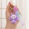 Llavero creativo de conejo acrílico luminoso, llavero de conejo con luces intermitentes lindas, accesorios colgantes para bolsa de estudiante