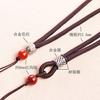 Cuerda para Colgante Marrón Rugoso Joyería Esmeralda Cuerda para Collar de Colgante Hombres Plata de Xizang Yu Pei Hebilla de Seguridad Cuerda Venta al por Mayor