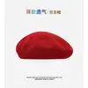 Boina Dulce Fina Transpirable de Color Sólido Estilo Japonés para Mujer Primavera y Verano Casual Versátil Sombrero de Artista Boina
