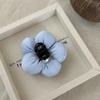 Presilha de Agarrar com Esponja de Flor Preenchida 2025 Nova Coreana Pérola Bolha Estéreo tamanho pequeno Meio Presilha Tubarão Grampo de Cabelo