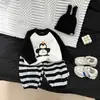 Ropa de Punto Linda de Dibujos Animados para Bebé Estilo Otoño e Invierno Tejido Jacquard Engrosado para Niños y Niñas, Ropa de Moda para Bebés y Niños Pequeños