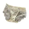 Panty de encaje estilo francés de cintura media-baja para mujer, empalme de satén de lujo ligero con malla hueca, sexy, agradable para la piel, cómodo y transpirable, diseño de triángulo