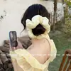 Goma para el pelo tipo choux de crema de estilo coreano, suave, rellena de algodón, 2026, nueva colección de primavera, dulce y fresca, para coleta