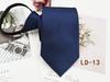 Corbata con cremallera para hombre, formal, de negocios, de 8 cm, fácil de tirar, sin corbata, con rayas rojas y negras.