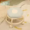 Banqueta Baixa Giratória Doméstica em Forma de Flor com Rodas, Banqueta Pequena Móvel para Sala de Estar, Troca de Sapatos, Cuidado Infantil e Assento para Preenchimento de Costuras