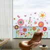Desenho animado cor infantil flores borboleta autoadesivo adesivos de janela porta e vidro de janela adesivos decorativos visual frente e verso BR0846Q
