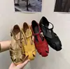 Primer encuentro con sandalias que aumentan la altura~ Sandalias romanas tejidas huecas estilo retro coreano para mujer, zuecos de verano, zapatos planos versátiles