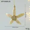 Novo Pingente de Plástico com Glitter Dourado Desenho Animado Decoração de Árvore de Natal Janela