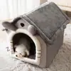 Caseta para Perros para Todas las Estaciones, Cerrada, Extraíble y Lavable para Perros Pequeños, Perros Teddy, Casa para Mascotas, Casa, Casa, Caseta para Gatos para Mantener Caliente en Invierno