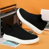 24 Zapatos Deportivos Casuales de Punto Cruzado de Gran Tamaño Nuevos Transfronterizos para Parejas, Hombres y Mujeres, Zapatillas Transpirables de Moda sin Cordones