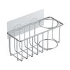 Cesta de almacenamiento para fregadero de cocina de acero inoxidable, cesta escurridora para fregadero, estante para guardar estropajos y esponjas, estante de doble capa