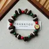 Pulsera de Grano de Café de Cerámica Jingdezhen, Refrescante y que no se decolora, Joyería de Alta Gama para Mujer, Accesorio Versátil de Nuevo Estilo Chino, Mayoreo
