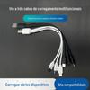 Fonte de alimentação um arrastar três pontos tipo-c cabo de carregamento adequado para Huawei Android Apple interface três em um cabo de dados