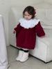 Roupas de Inverno para Crianças, Vestido Grosso para Bebê, Roupas Infantis Estilo Coreano, Saia de Veludo para Bebê, Casaco de Algodão para Menina