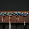 Pingente de Borboleta e Flor em Cloisonné com Gotejamento de Liga Acessórios para Fantasia de Noiva Pente de Cabelo Coroa de Fênix Pingente de Colar com Franja