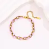 Pulsera Esmaltada Moderna y Fresca para Mujer, Pulsera de Esmalte Colorida de Alta Gama, Acero de Titanio, No se Desvanece, Venta Directa de Fábrica
