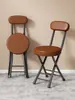 Taburete Plegable para Uso en Casa, Resistente y Duradero, Silla para Dormitorio, Silla con Respaldo, Taburete Redondo, Taburete Portátil, Silla de Comedor para Viviendas de Alquiler