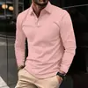 Camisa Polo de Primavera y Otoño Transfronteriza para Hombre, Color Sólido Nuevo, Cremallera, Impresión 3D, Versátil, Casual, Cuello de Solapa, Transpirable, Talla Grande