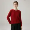 Suéter de punto para mujer, mezcla de seda y cachemira, cuello redondo, tejido grueso de siete puntos, manga larga, con diseño trenzado, adecuado para usar en capas, nuevo estilo otoño e invierno