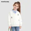 Sudadera Negra Ni Mimu para Niña Otoño 2026 Nueva Elegante Estilo Academia Niños Otoño Falso Dos Piezas Top Bordado
