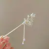 Pasador de Pelo con Borla de Cristal en Forma de Mariposa Estilo Antiguo, Nuevo Estilo Chino Dinastía Han Accesorios para Cheongsam, Pasador de Pelo de Alta Gama con Movimiento de Pasos Tocado