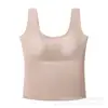 Chaleco Caliente Cepillado Talla Grande para Otoño e Invierno para Mujer con Copas Integradas Fijas, Sin Costuras, Temperatura Constante, Ropa Exterior, Capa Interior, Top Básico