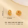 Accesorios DIY de plata 925 chapada en oro, filigrana hueca incrustada con circonita, cuentas de OVNI, cuentas de ábaco, cuentas espaciadoras, piezas separadoras, materiales de cuentas sueltas