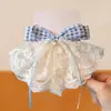 Pinza para el Cabello de Lazo Azul y Blanco Estilo Coreano para Niñas, Pasador para la Parte Trasera de la Cabeza, Accesorio para el Cabello de Bebé, Pinza de Princesa para Niñas, Adorno para el Cabello Infantil