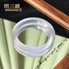 Pulsera Ojo de Gato, Pulsera de Calcedonia Tipo Hielo para Mujer, Pulsera Morada de Jade Imitación de Alta Transparencia, Pulsera Rosa de Vidrio