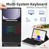 Funda Protectora con Teclado Bluetooth RGB Retroiluminado Desmontable para Samsung Tabs10Lite S11S9Fe Estuche de Cuero