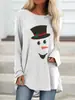 Comércio eletrônico transfronteiriço comércio exterior ebay novo vestido camiseta de manga comprida estampado de boneco de neve de Natal