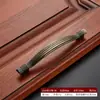 Maçanetas de Cobre Estilo Antigo para Armários Clássicos Chineses Retrô, Gavetas, Sapateiras, Portas de Guarda-Roupa, Móveis, com Desenhos Vermelhos e Tradicionais