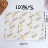 Caixa de Almofada de Papel para Bolo de Almoço de Celebridade Cibernética Papel Absorvente de Óleo Almofada de Papel Xadrez Pão de Hambúrguer Sanduíche Papel Revestido
