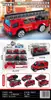 Liga de Zinco infantil Veículo de Engenharia Inercial simulação caminhão transportador de contêineres porta-aberta modelo de carro de polícia conjunto de brinquedos