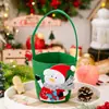 Nueva Decoración Navideña de Venta Caliente Transfronteriza Bolsa de Regalo de Lino Imitación Bolsa de Dulces Navideños Bolsa de Regalo para Niños Cubo de Almacenamiento