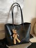 Bolso Tote de Moda Popular Simple Elegante con Puntadas Maillard para Mujer de Gran Capacidad Bolso de Hombro de Estilo Perezoso Retro
