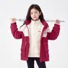 Chaqueta de Trabajo con Bloques de Color para Niñas, Nueva Chaqueta con Capucha y Cremallera de Primavera y Otoño, Abrigo de Moda Casual Tendencia para Niños Mayores, Otoño