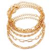 Joias Transfronteiriças Europeias e Americanas Design de Nicho Estilo Metal Pulseira de Conjunto para Mulheres de Alta Qualidade Personalizada Pulseiras Empilháveis de Contas