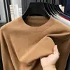 Suéter de gola redonda de alta qualidade para outono novo masculino, camisa base de malha jacquard casual masculina, roupas masculinas
