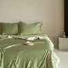 Juego de Cama de Verano de Color Sólido Lujo Ligero de Lyocell Tencel de Cuatro Piezas, Colcha Fina de Verano de Alta Gama, Suave, Fresca, Lavable, para Aire Acondicionado