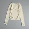 Roupas de Yoga femininas outono e inverno tops esportivos corrida Emagrecedor camiseta de manga comprida profissional Pilates treino gola V roupas de ginástica