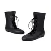 Comercio Exterior Primavera y Otoño 202440 Suministro Botas Martins Botines Fabricantes 48 Con Cordones Nuevas Tallas Grandes Botas Planas Negro Rojo